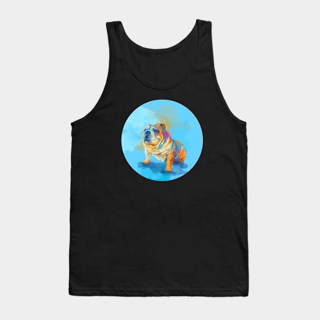 English Bulldog Digital Art Tank Top by Flo Art Studio